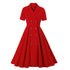 Robe Vintage Année 50 Rouge Unie - Louise Vintage