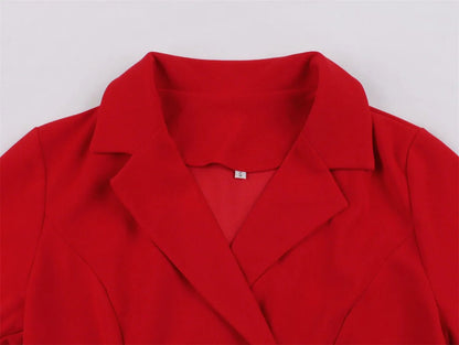 Robe Vintage Année 50 Rouge Unie - Louise Vintage