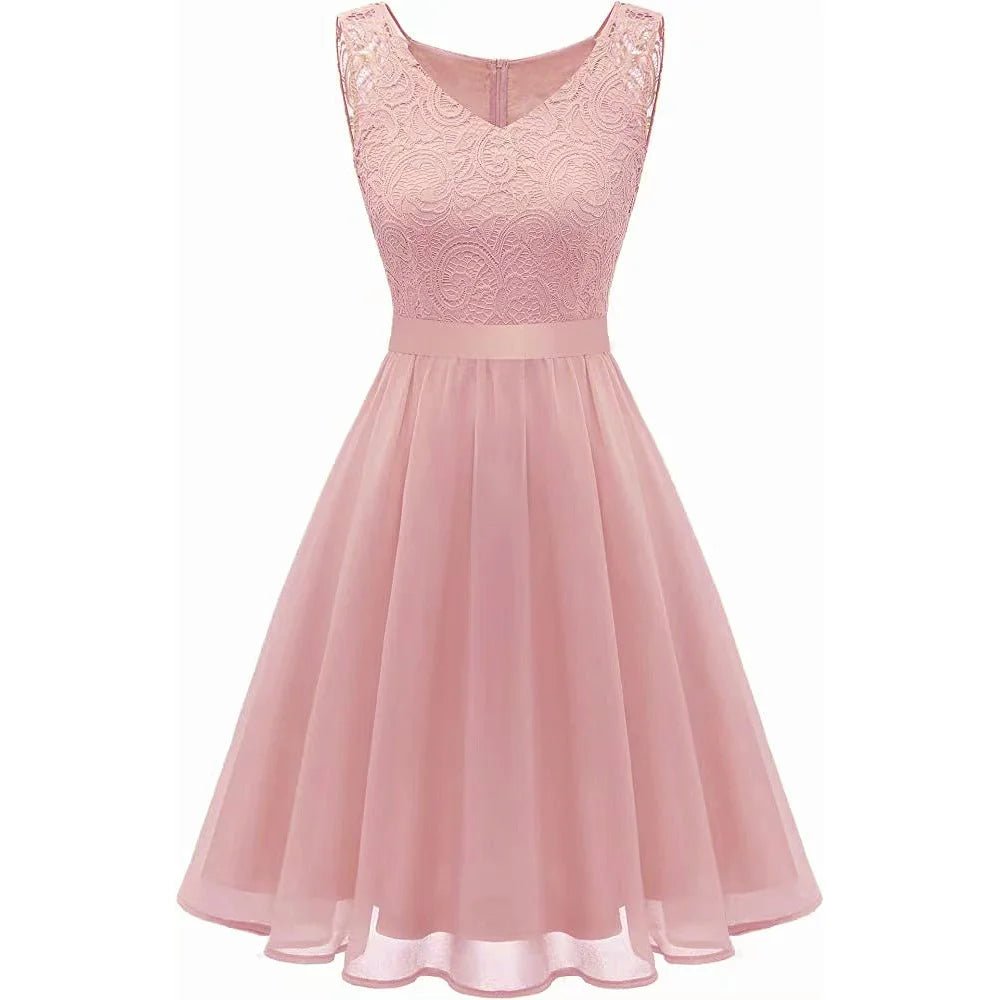 Robe Vintage Année 50 Soir Rose - Louise Vintage