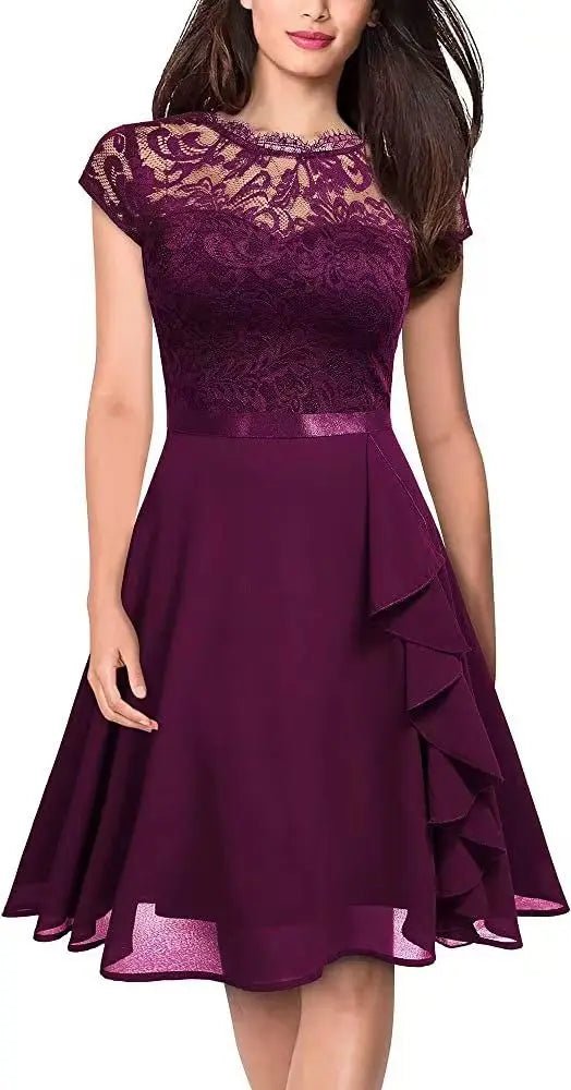 Robe Vintage Année 50 Soir Violet - Louise Vintage