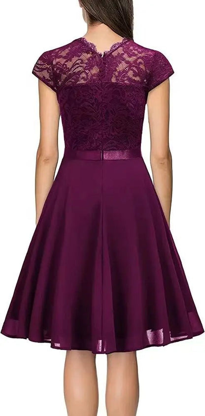 Robe Vintage Année 50 Soir Violet - Louise Vintage
