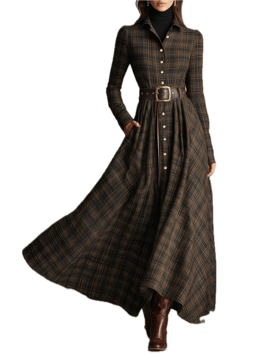 Robe Vintage Année 70 Carreaux - Louise Vintage