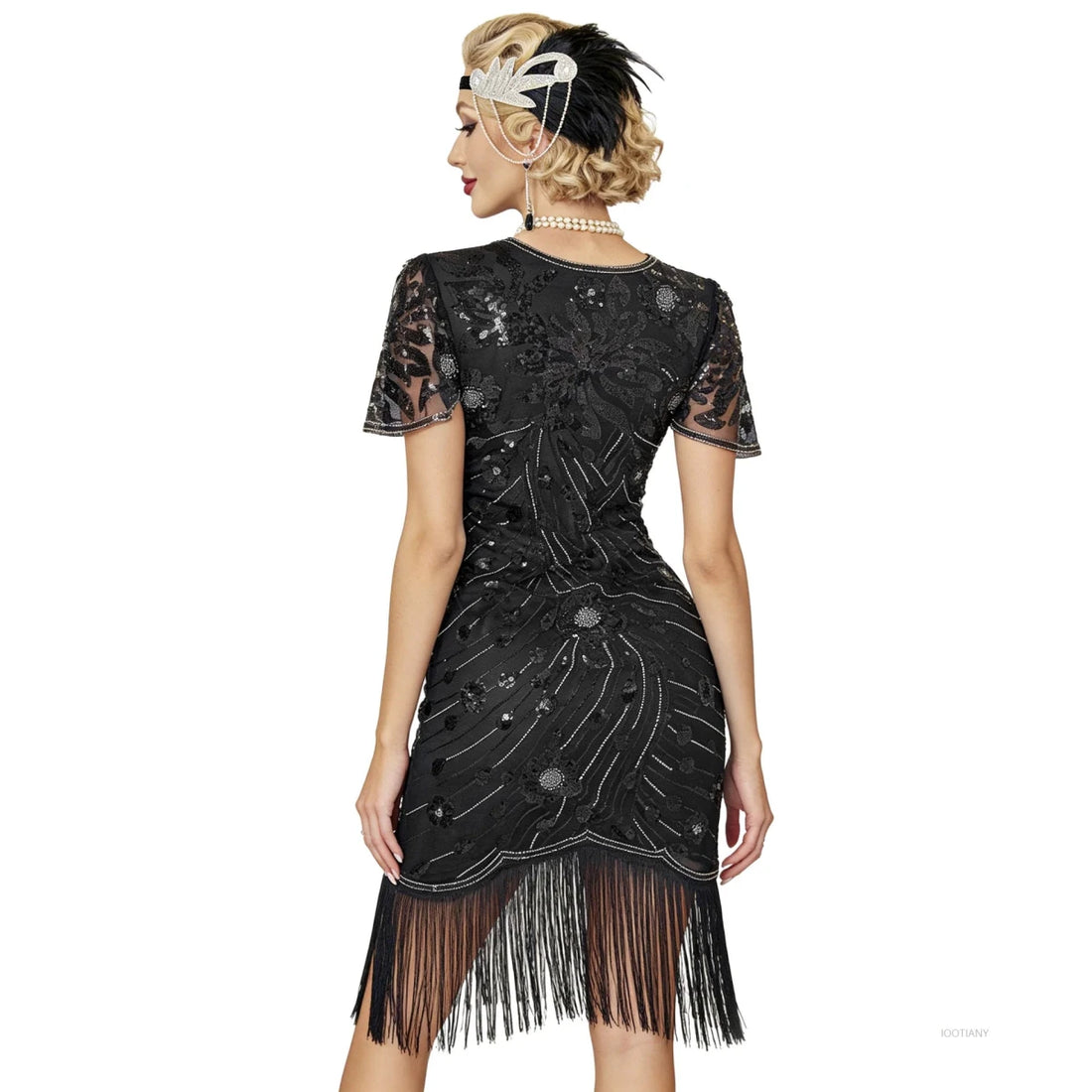 Robe Vintage Années 20 Flapper Noir - Louise Vintage