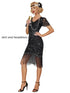 Robe Vintage Années 20 Flapper Noir - Louise Vintage