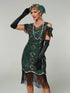 Robe Vintage Années 20 Flapper Vert - Louise Vintage