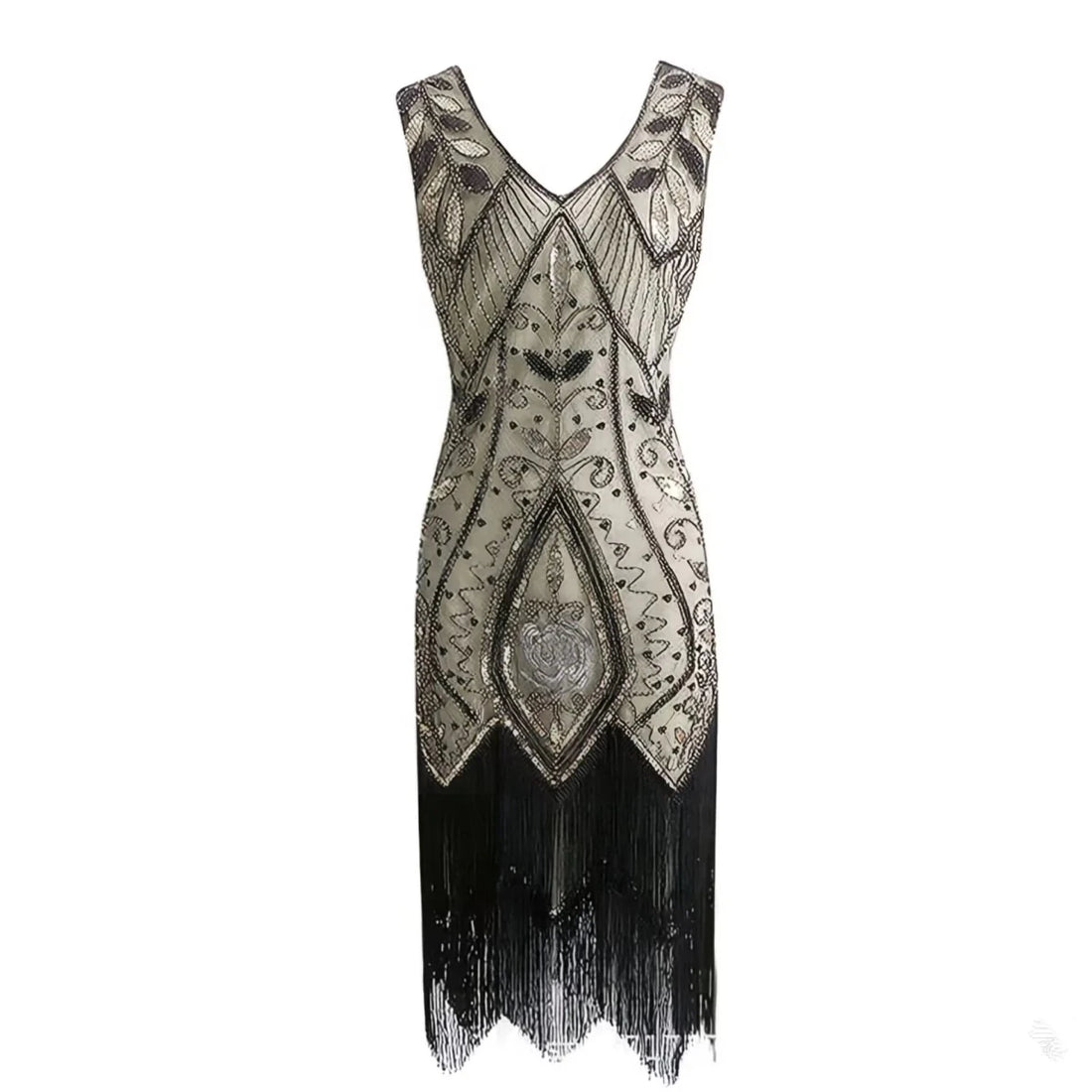 Robe Vintage Années 20 Gatsby Beige - Louise Vintage
