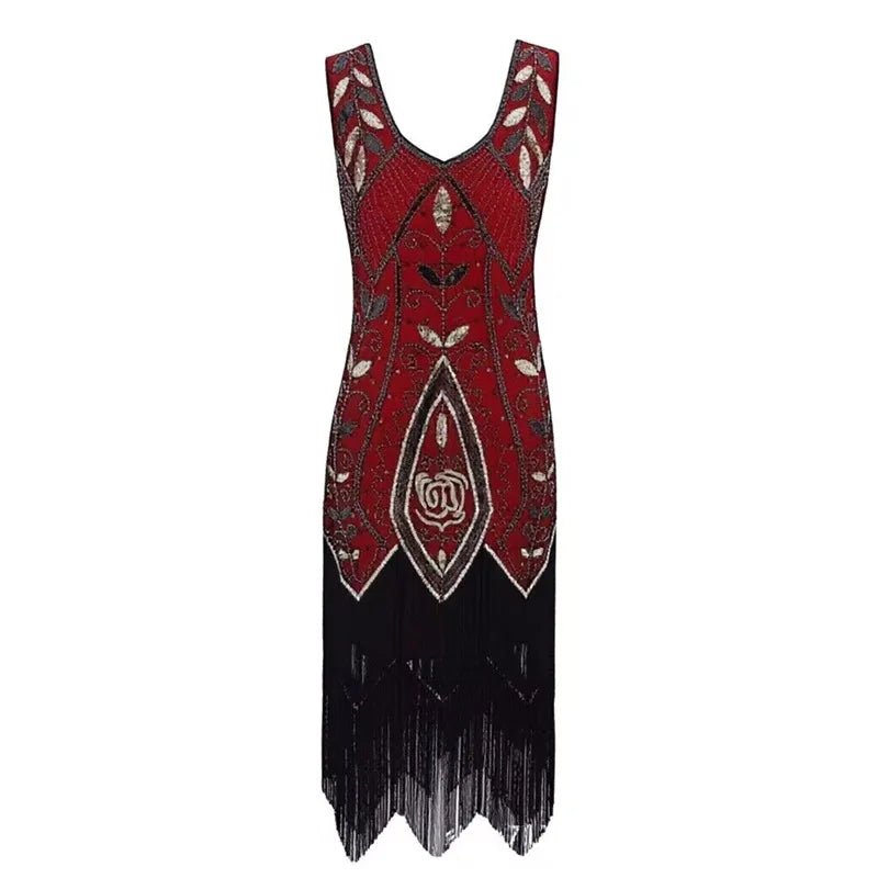 Robe Vintage Années 20 Gatsby Bordeaux - Louise Vintage