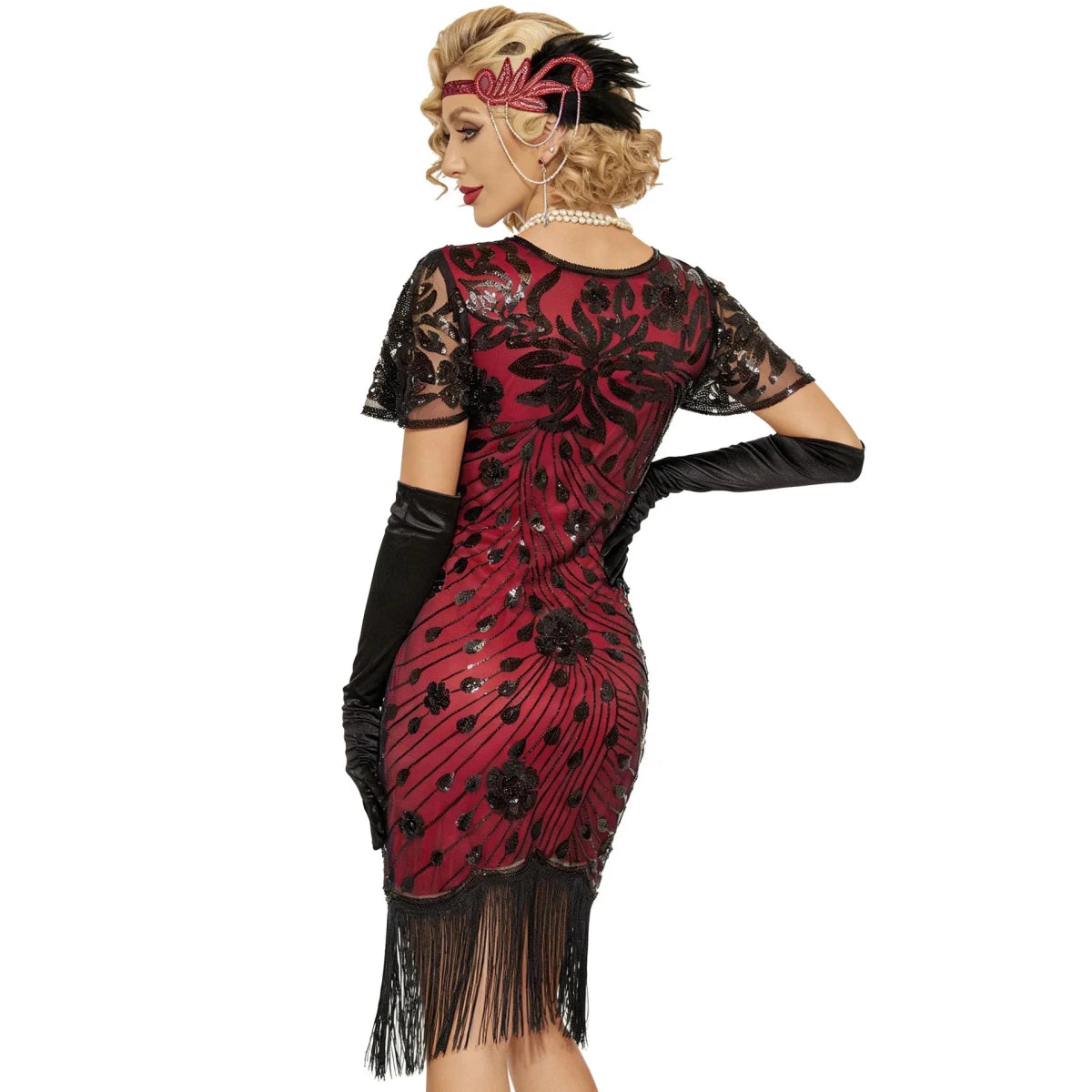 Robe Vintage Années 20 Gatsby Longue Rouge - Louise Vintage