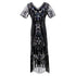 Robe Vintage Années 20 Gatsby Noir Argent - Louise Vintage