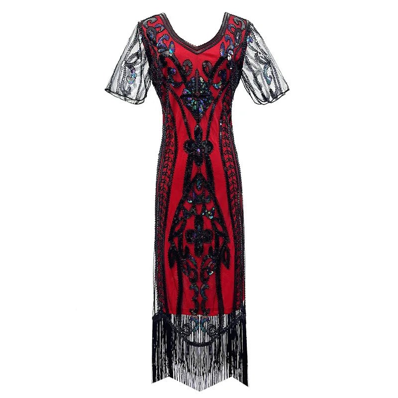 Robe Vintage Années 20 Gatsby Rouge - Louise Vintage