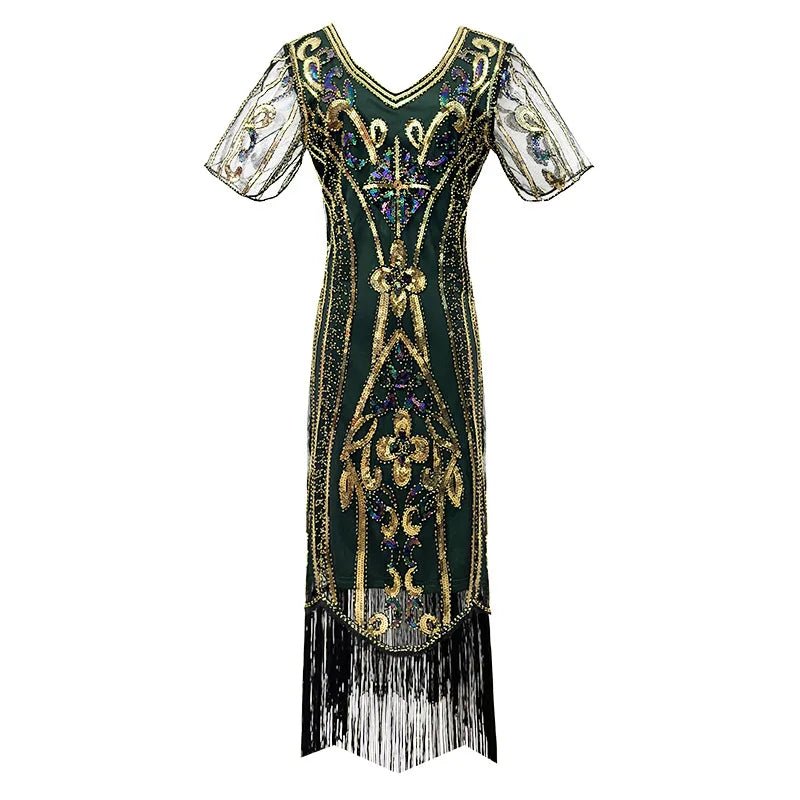 Robe Vintage Années 20 Gatsby Vert - Louise Vintage