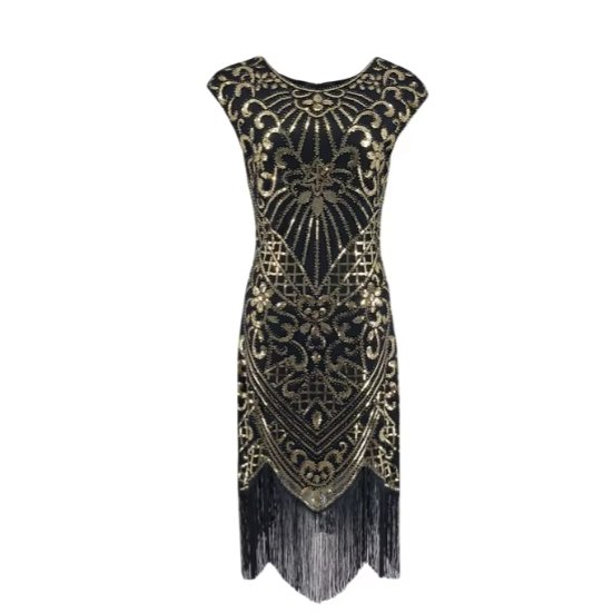 Robe Vintage Années 20 Grande Taille Or - Louise Vintage