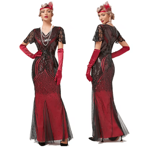 Robe Vintage Années 20 Grande Taille Rouge - Louise Vintage