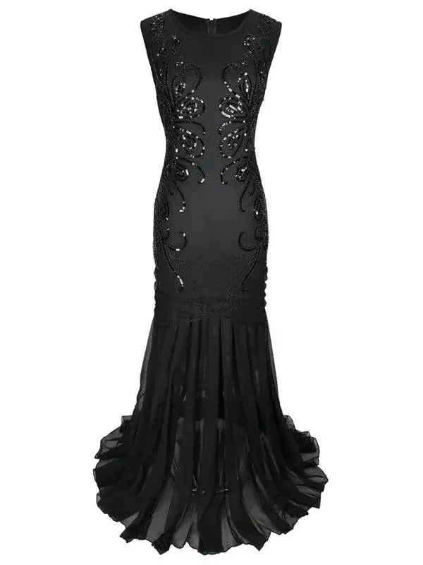 Robe Vintage Années 20 Longue Noir - Louise Vintage