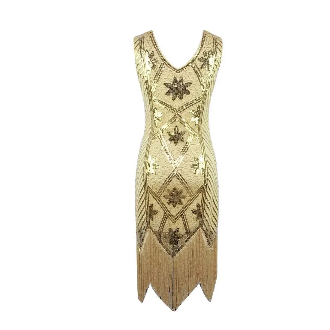 Robe Vintage Années 20 Paris Beige - Louise Vintage