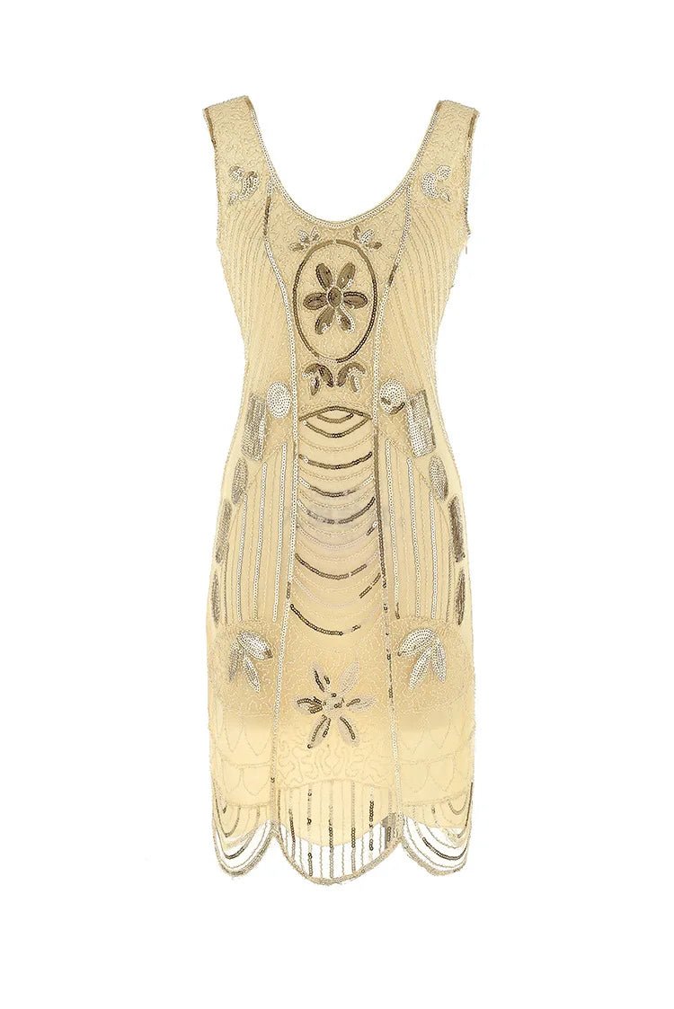Robe Vintage Années 20 Paris Beige - Louise Vintage