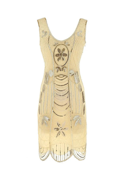 Robe Vintage Années 20 Paris Beige - Louise Vintage