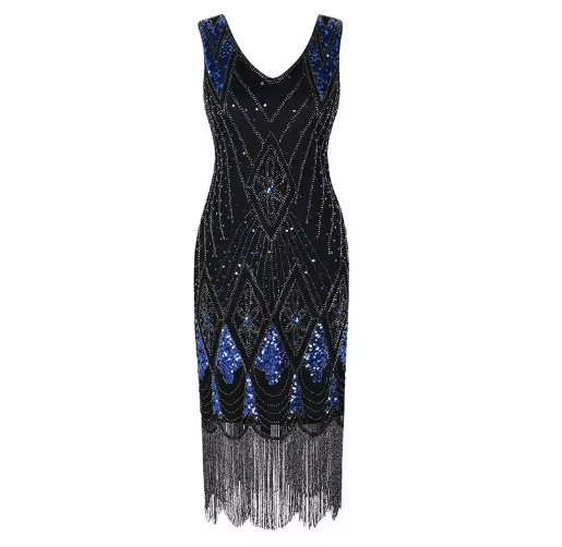 Robe Vintage Années 20 Paris Bleu - Louise Vintage