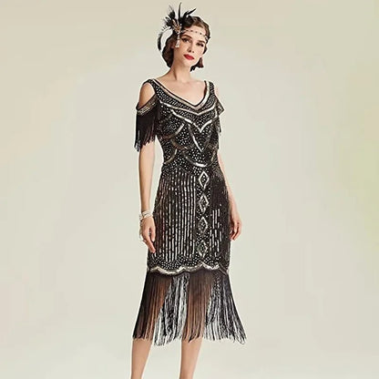 Robe Vintage Années 20 Paris Noir - Louise Vintage
