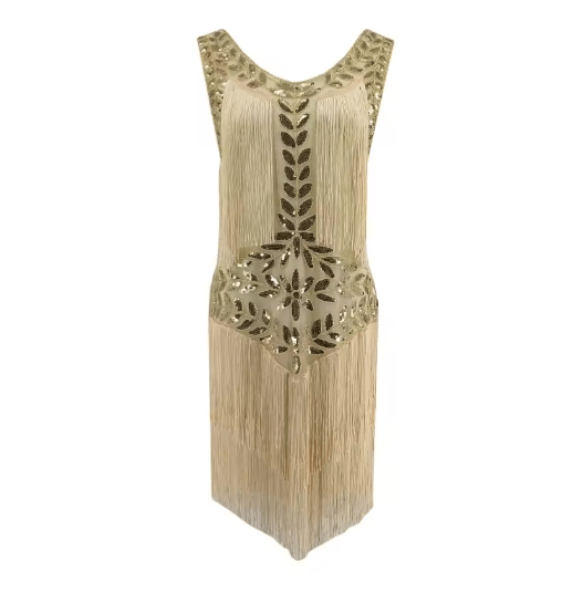 Robe Vintage Années 20 Rétro Beige - Louise Vintage