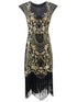Robe Vintage Années 20 Rétro Noir Or - Louise Vintage