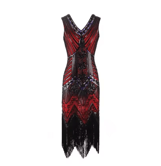 Robe Vintage Années 20 Rétro Rouge - Louise Vintage