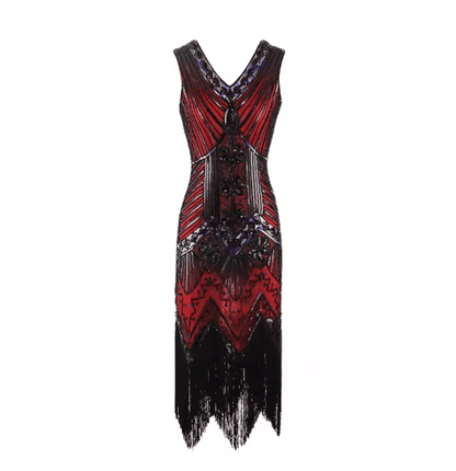 Robe Vintage Années 20 Rétro Rouge - Louise Vintage