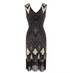 Robe Vintage Années 20 Sequins Noir Or - Louise Vintage