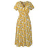 Robe Vintage Années 40 Fleurs Jaune - Louise Vintage
