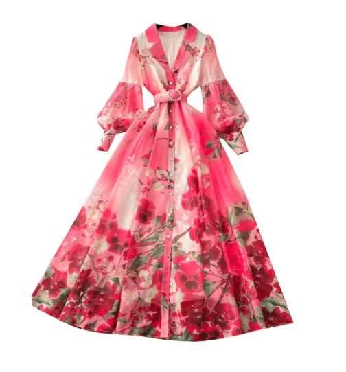 Robe Vintage Années 40 Grosses Roses - Louise Vintage