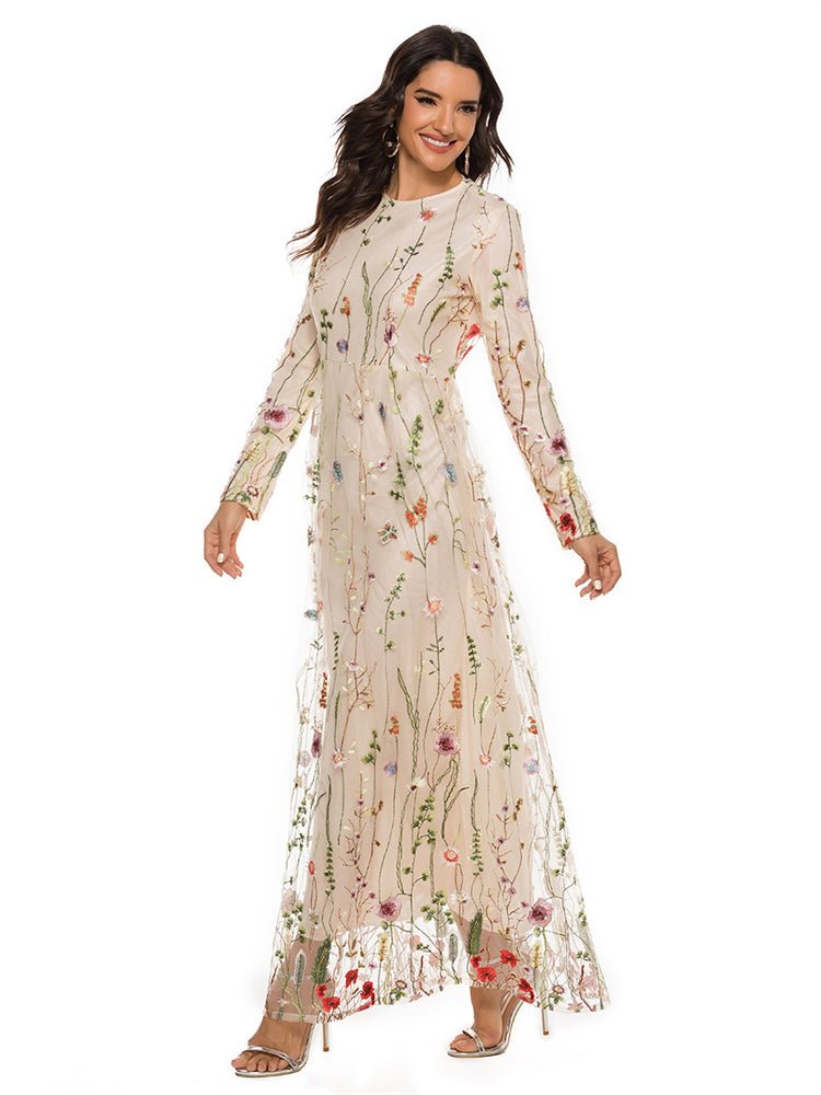 Robe Vintage Années 40 Longue Champagne - Louise Vintage