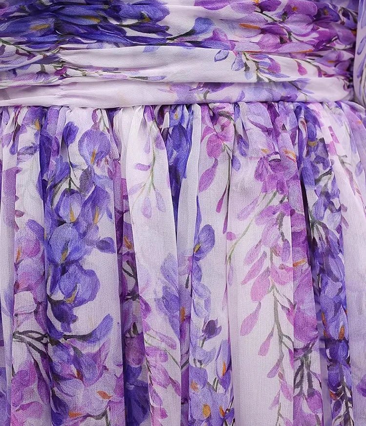 Robe Vintage Années 40 Longue Lavande - Louise Vintage