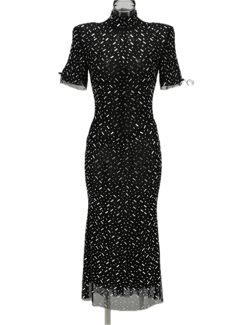 Robe Vintage Années 40 Luxe Noir - Louise Vintage