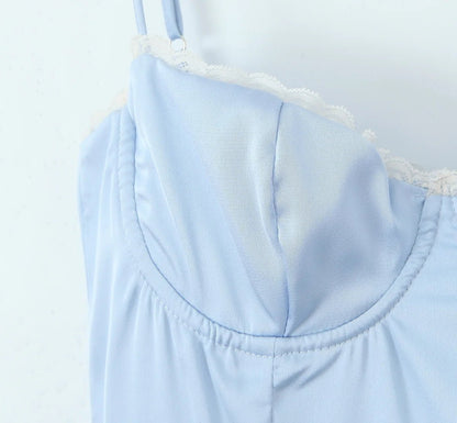 Robe Vintage Années 40 Unie Bleu - Louise Vintage