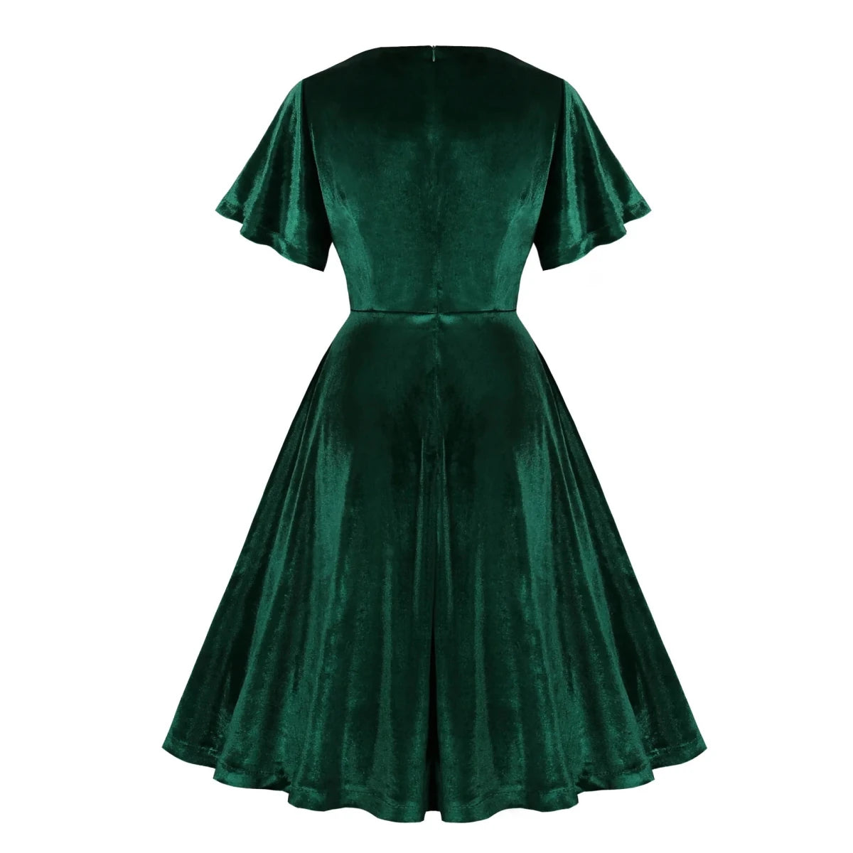 Robe Vintage Années 40 Velours Vert - Louise Vintage