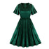 Robe Vintage Années 40 Velours Vert - Louise Vintage