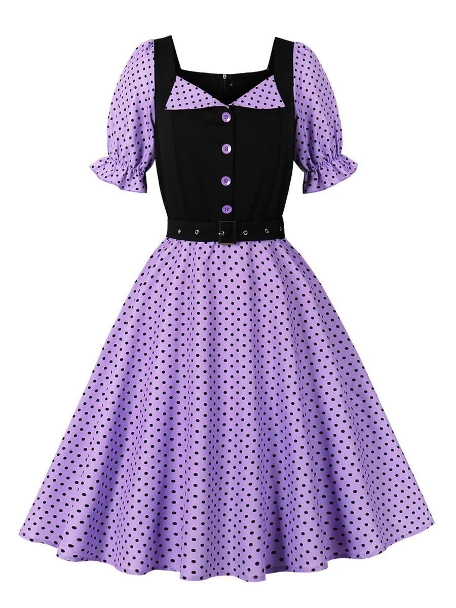 Robe Vintage Années 50 Violet - Louise Vintage