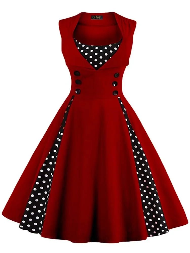 Robe Vintage Années 60 Grande Taille Bordeaux - Louise Vintage