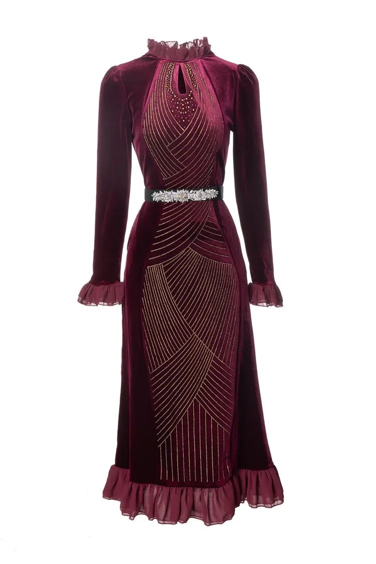 Robe Vintage Automne Hiver Bordeaux - Louise Vintage