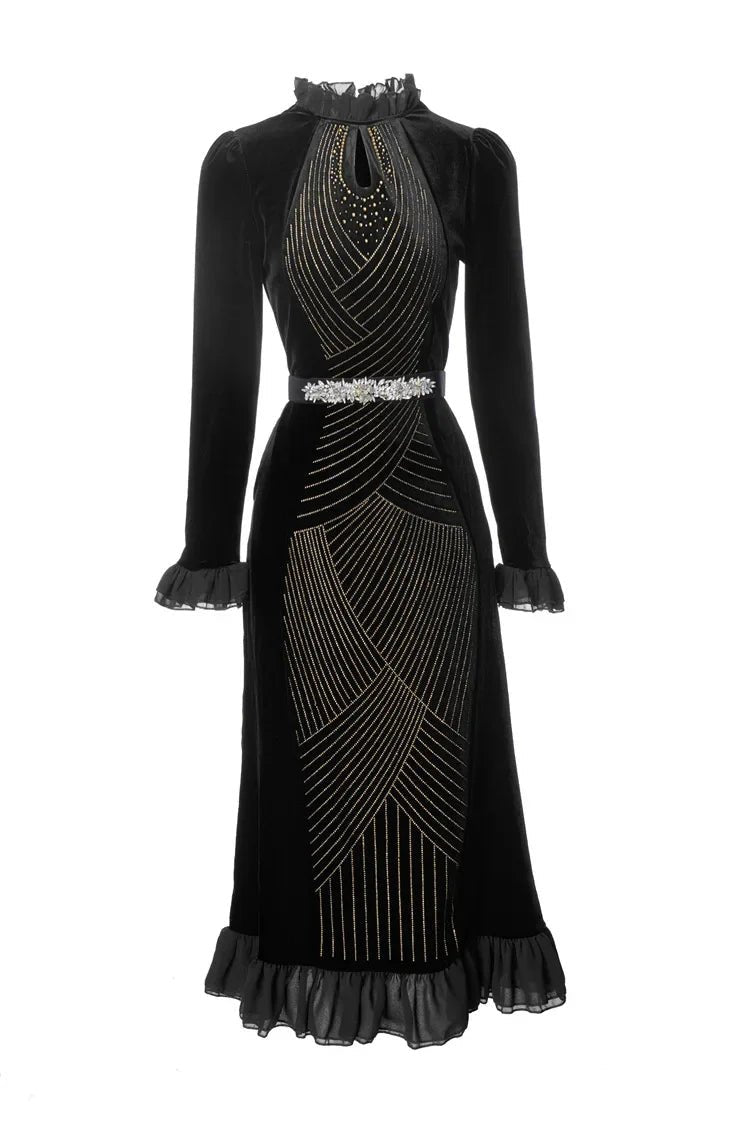 Robe Vintage Automne Hiver Noire - Louise Vintage