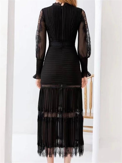 Robe Vintage Automne Hiver Noire - Louise Vintage