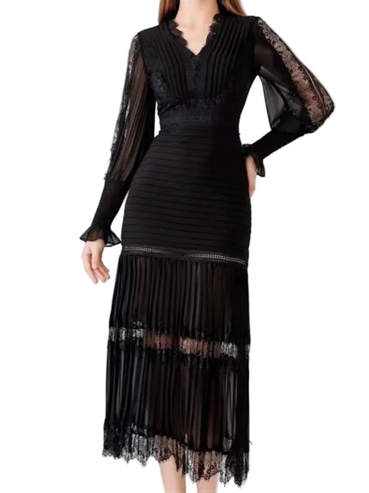 Robe Vintage Automne Hiver Noire - Louise Vintage