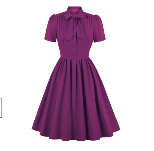 Robe Vintage Automne Violet - Louise Vintage