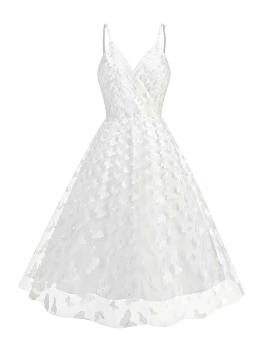 Robe Vintage Blanche Broderie - Louise Vintage