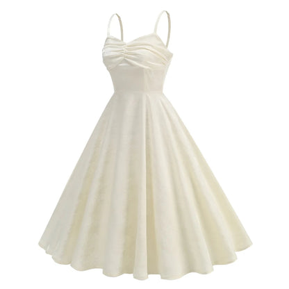 Robe Vintage Blanche Rockabilly - Louise Vintage