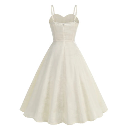 Robe Vintage Blanche Rockabilly - Louise Vintage