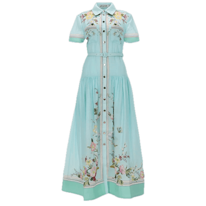 Robe Vintage Bleu Porcelaine - Louise Vintage