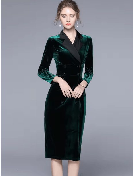 Robe Vintage Bonne Qualité Verte - Louise Vintage