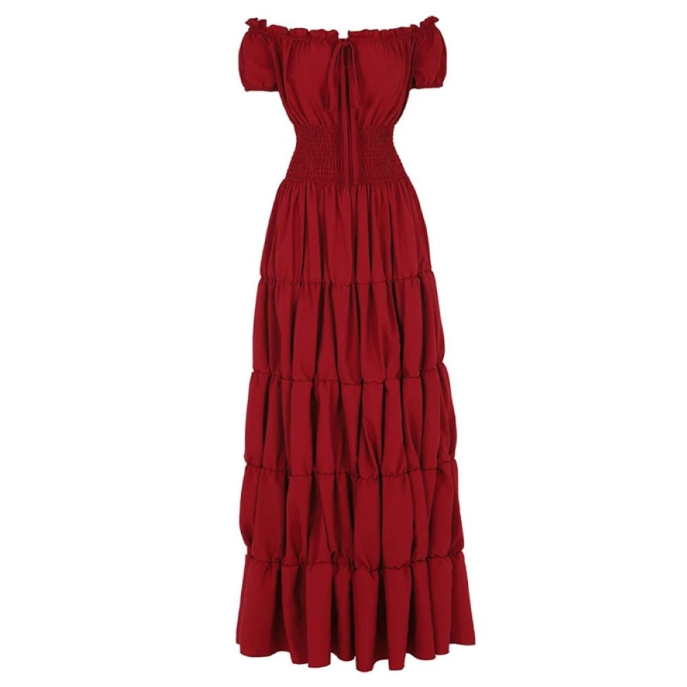 Robe Vintage Bordeaux Col Volant - Louise Vintage