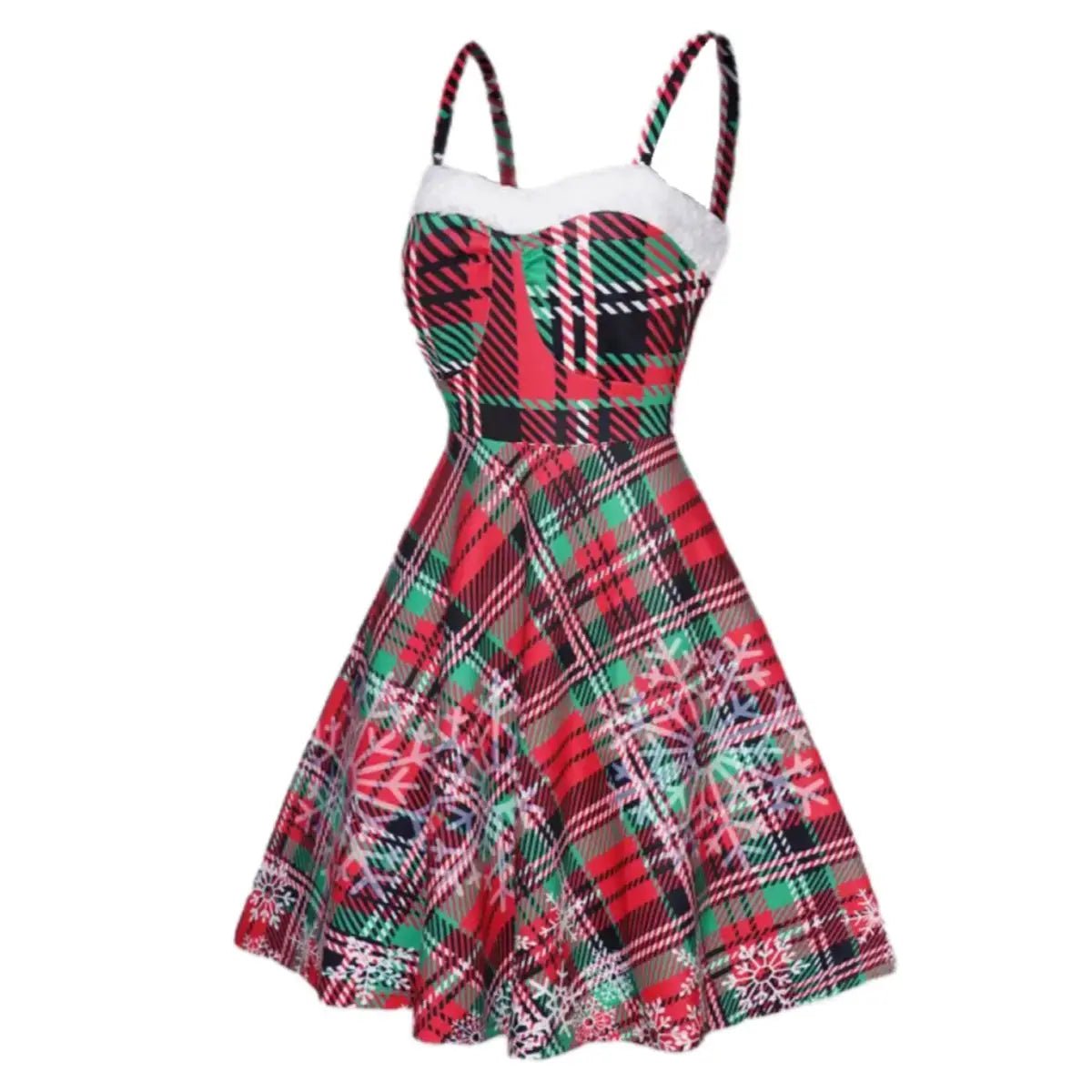 Robe Vintage Carreaux Lacets Rouge - Louise Vintage